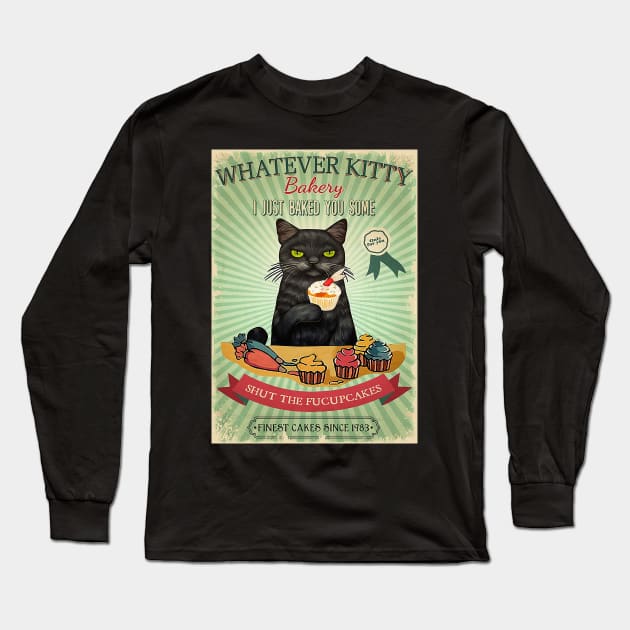 BLACK CAT BAKERY FUCUPCAKES Long Sleeve T-Shirt by gokilshop